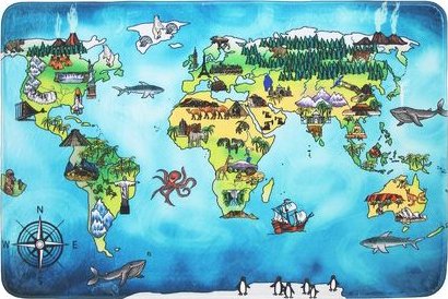 Dětský koberec Ultra Soft World map
