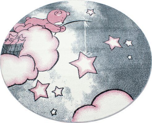Dětský kusový koberec Kids 580 pink kruh