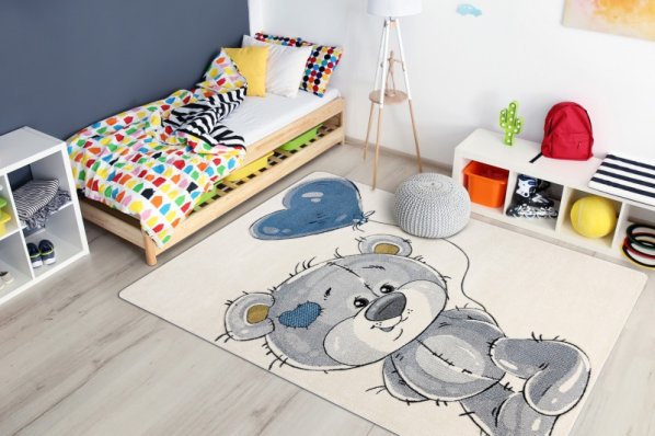 Dětský kusový koberec Petit E1593 Teddy bear cream