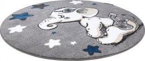Dětský kusový koberec Petit Elephant stars grey kruh