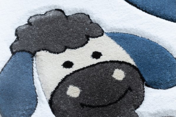 Dětský kusový koberec Petit Farm animals blue