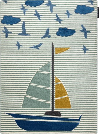Dětský kusový koberec Petit Sail boat green