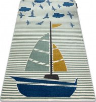Dětský kusový koberec Petit Sail boat green