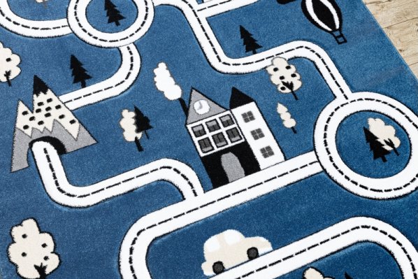 Dětský kusový koberec Petit Town streets blue