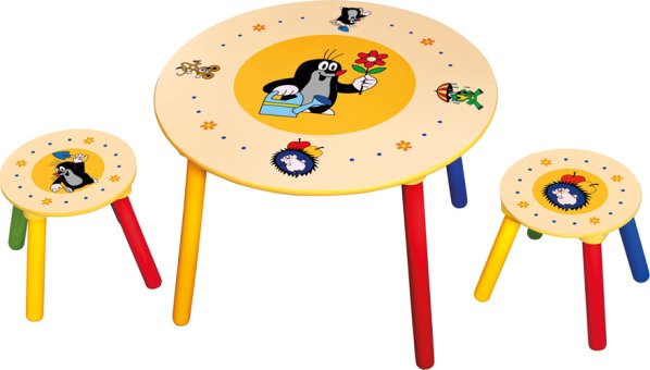 Dětský stolek s Krtečkem, 2 sedátka