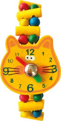 Dřevěné hodinky - Kočka