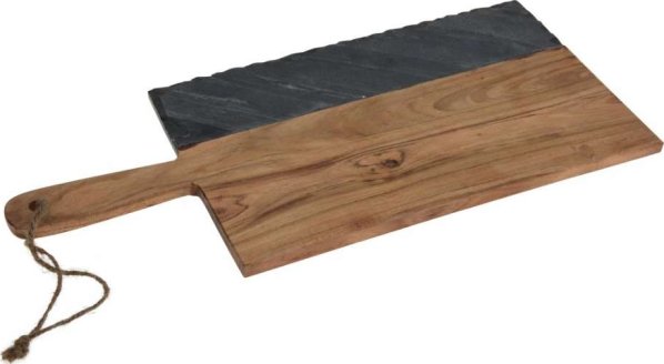 Dřevěné kuchyňské prkénko s břidlicí 45x20x1,2cm, Mango dřevo