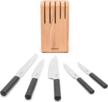 Dřevěný stojan na nože včetně nožů, 5ks