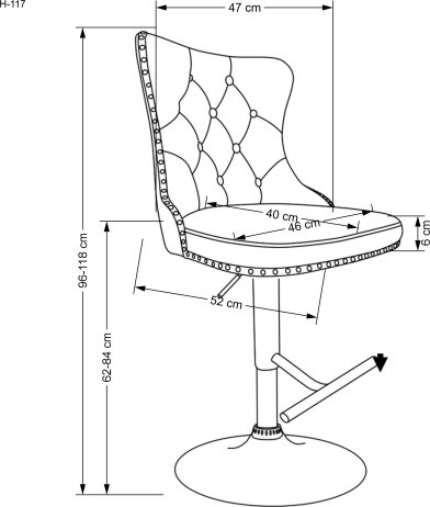 Elegantní barová židle H117 šedá