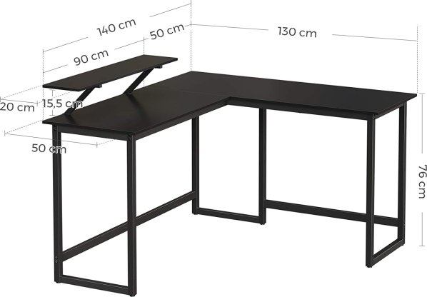 Rohový psací stůl LWD56BK
