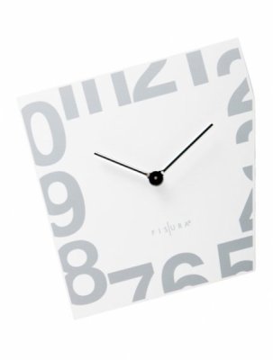 Bílé nástěnné hodiny Fisura, Esquina White 21cm