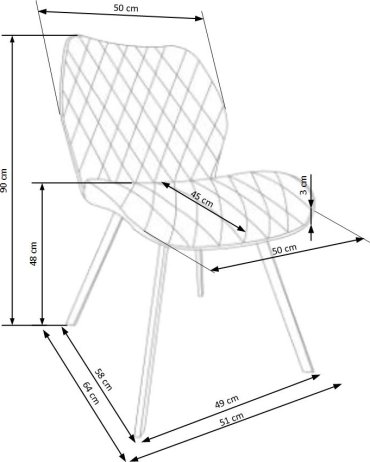 Hořčicová jídelní židle K360