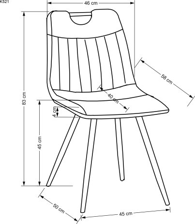 Hořčicová jídelní židle K521