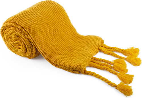 Hořčicová pletená deka Dressr 150x200 cm