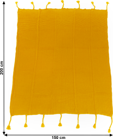 Hořčicová pletená deka Dressr 150x200 cm