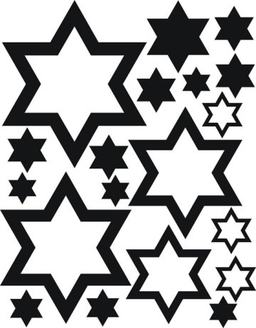 Samolepicí dekorace Hvězdy, černá, mat