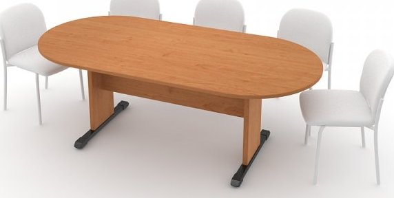 Jednací stůl - oválný 210 cm, olše