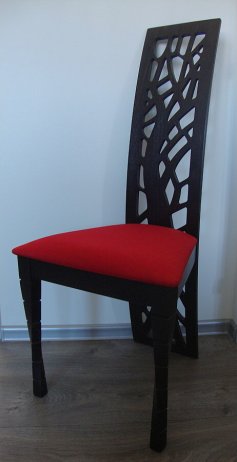 Jídelní židle 603, wenge, látka Luiziana 09 - červená