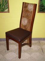 Jídelní židle Caucedos-banánový list-mahagon