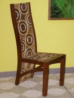 Jídelní židle Haifa-banánový list-mahagon