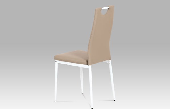 Jídelní židle koženka cappuccino / bílý lak