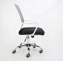 Kancelářská židle APOLO, síťovina šedá / látka černá / plast bílý