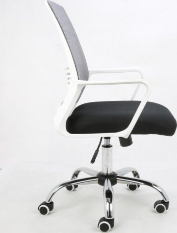 Kancelářská židle APOLO, síťovina šedá / látka černá / plast bílý