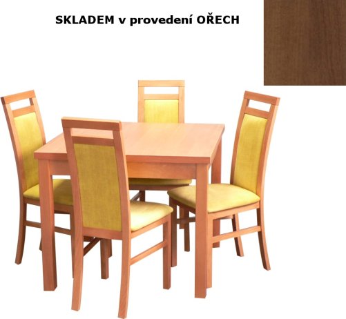 Klasický jídelní stůl, typ SP, ořech, 80x80 cm