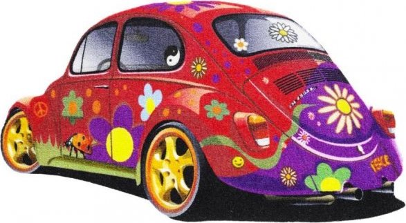 Koberec VW Brouk Beetle červený, 45x80 cm