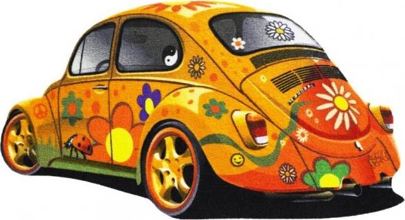 Koberec VW Brouk Beetle žlutý