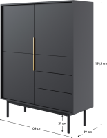 Černá komoda Makers 3D3S