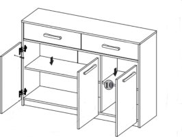 Komoda Tips 3D2S, dub sonoma-bílá