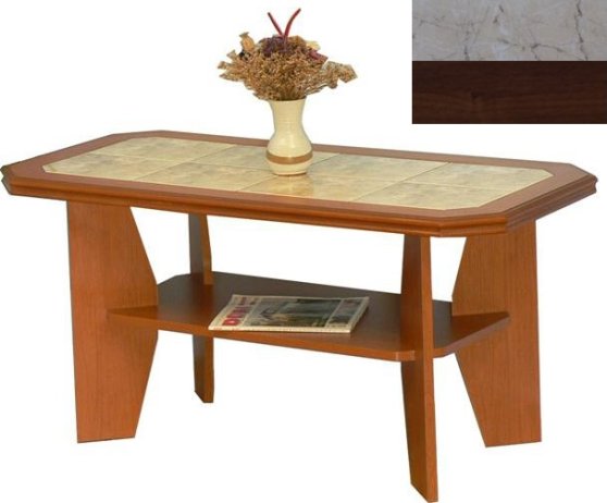 Konferenční stolek 8 dlažba pískovec, lamino ořech