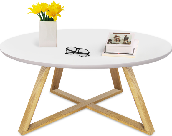 Konferenční stolek Loodwood bílá/přírodní