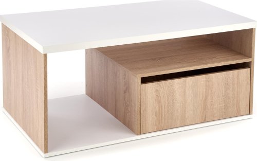 Konferenční stolek PANTERA, dub sonoma/bílá