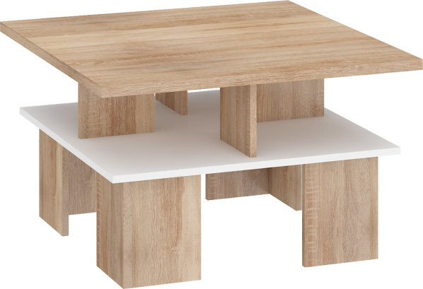 Konferenční stolek Supra 1, dub sonoma / bílý lesk