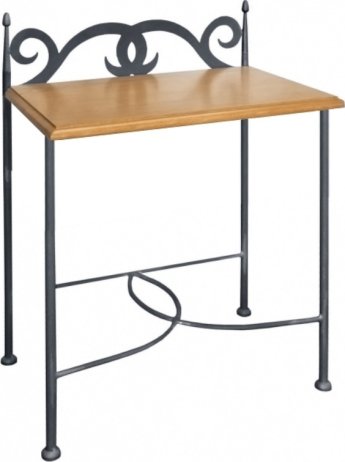 Kovaný noční stolek s masivním deskou CARTAGENA 0428C