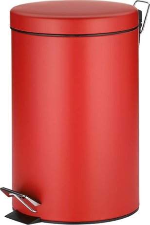 Kovový odpadkový koš JARON s pedálem, červená O25cm x v39cm - Kela