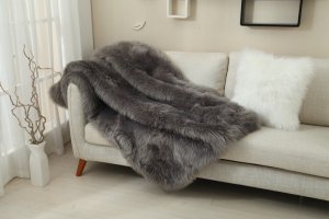 Hřejivá kožešinová deka, šedá, 150x180, Ebona TYP 5