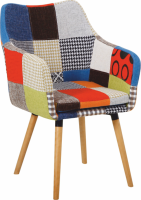 Křeslo LANDOR, barevný patchwork / buk