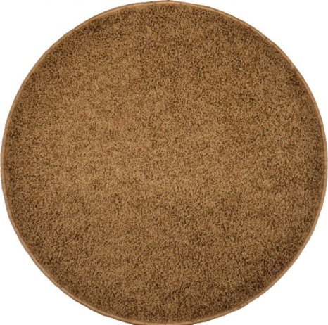 Kulatý koberec Elite Shaggy světle hnědý, 120 cm