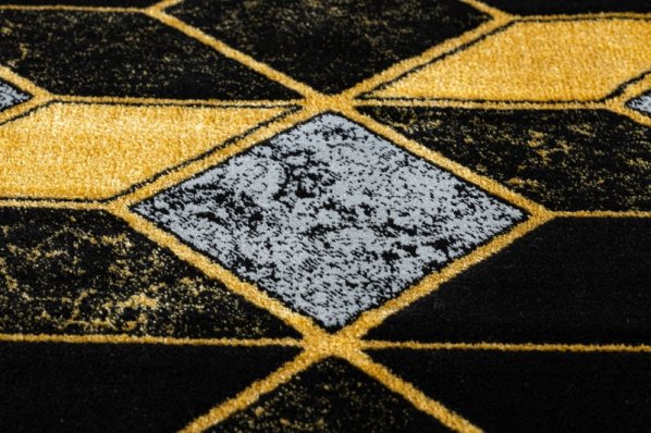 Kusový koberec Gloss 400B 86 3D geometric black/gold