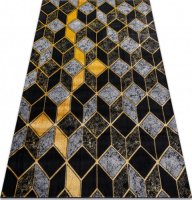 Kusový koberec Gloss 400B 86 3D geometric black/gold