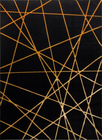 Kusový koberec Gloss 406C 86 geometric black/gold