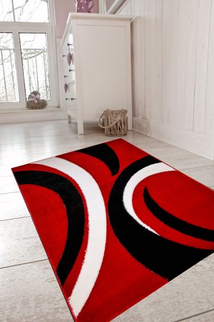 Červený koberec Rumba 1085, 100x180 cm
