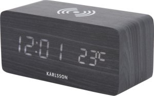 LED budík - hodiny 5933BK Karlsson s nabíjením 15cm