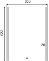 LED zrcadlo 11002V, 600x800