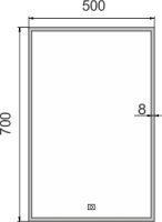 LED zrcadlo 13001V, 500x700