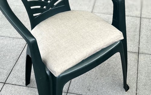 Střední polstr na židli, tmavě béžový melír