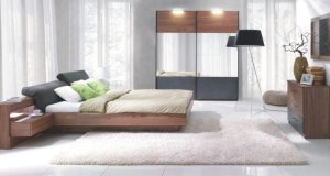 Manželská postel REKATO 160x200, ořech / grafit